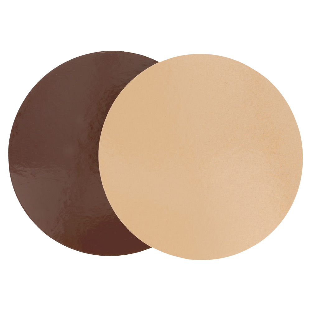 223.69-BASE PER TORTA DOPPIA FACCIA  1100 G/M2 Ø 26 CM CIOCCOLATO/PRALINA CARTONE (100 u.)