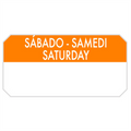 393.78-1000 U. ETICHETTE ADESIVE SABATO   5x2,5 CM ARANCIO ADESIVO