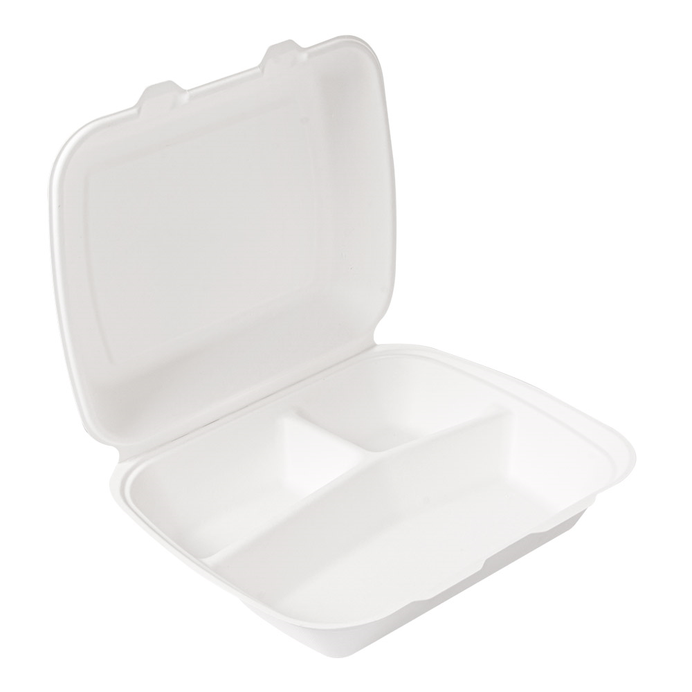253.74-CONTENITORI 3 SCOMPARTI 'BIONIC' 950 ML 23x18x7,3 CM BIANCO BAGASSA (50 u.)