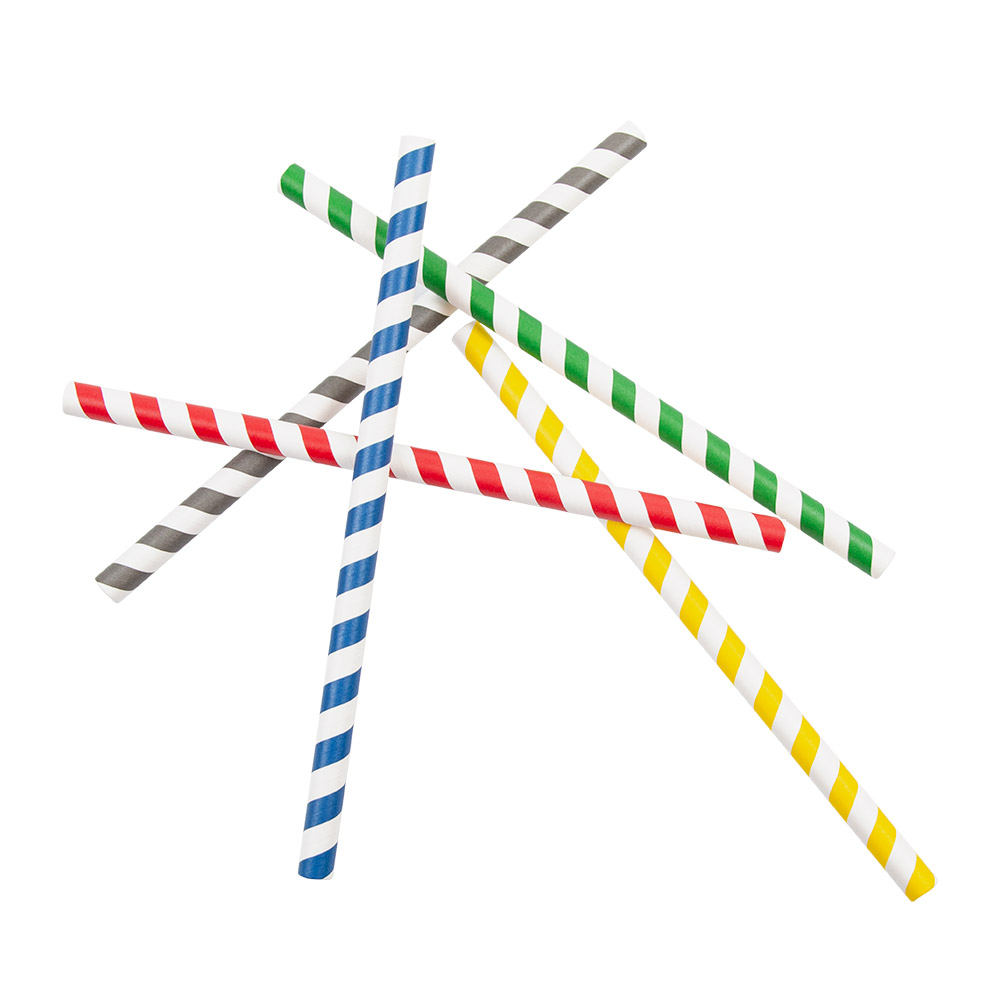 227.94-CANUCCE DRITTE A STRISCE 'PAPER'  Ø1x20 CM COLORI VARIE CARTA (50 u.)
