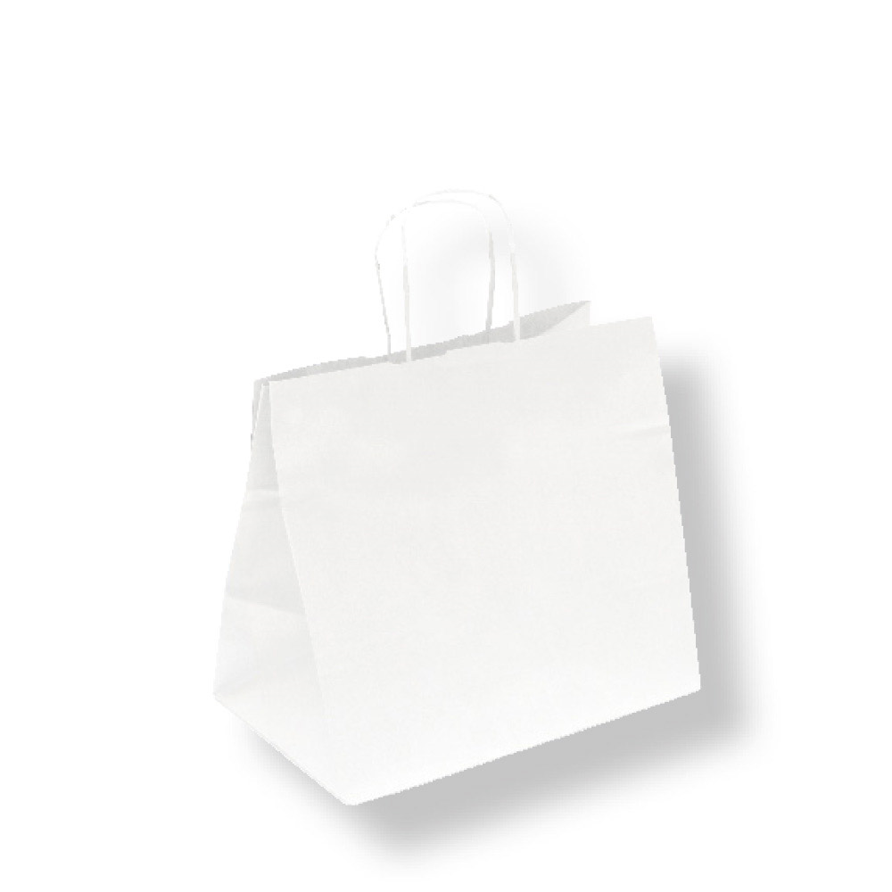 166.94-BORSE SOS TRAITEUR CON MANICI  80 G/M2 26+17x24 CM BIANCO CELLULOSA (250 u.)