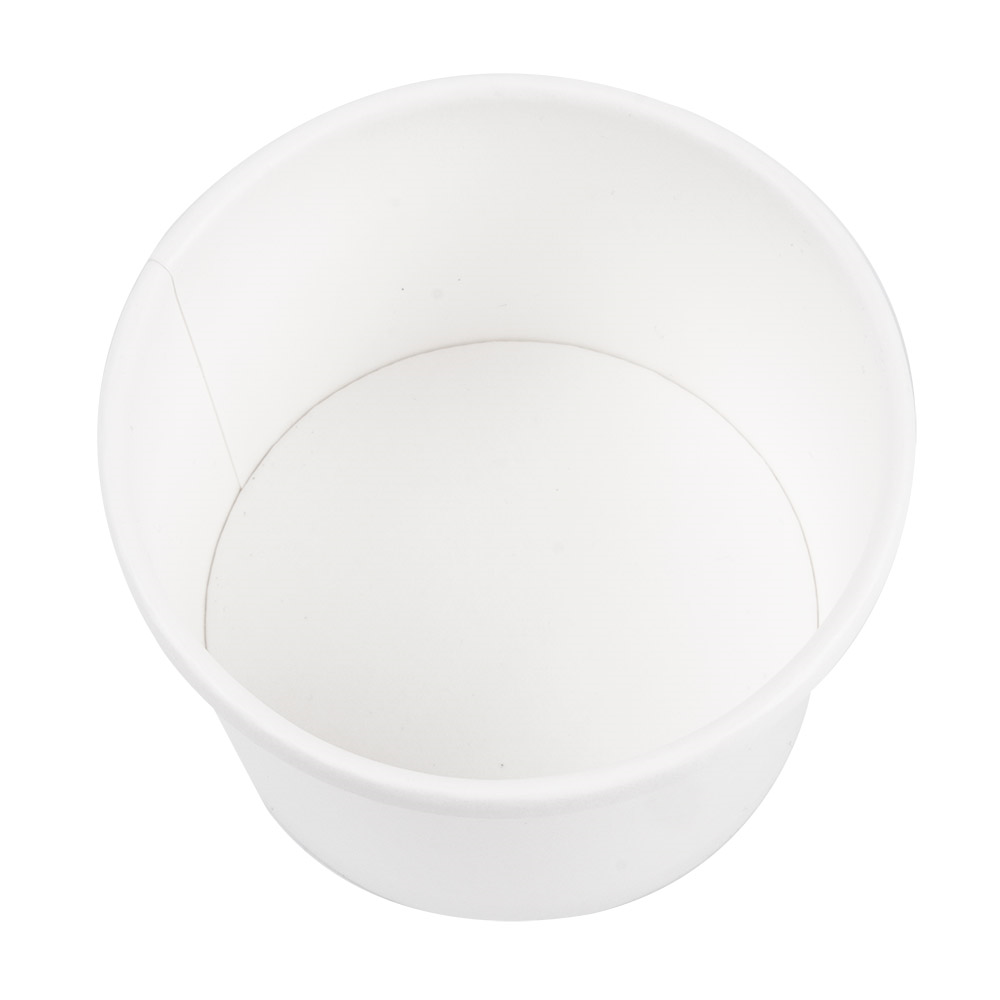 226.45-CONTENITORI CON COPERCHI 240 ML - 8 oz 300 + 18 PE G/M2 Ø9/7,5x6 CM BIANCO CARTONE (25 u.)
