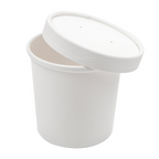 226.39-CONTENITORI CON COPERCHI 360 ML - 12 oz 300 + 18 PE G/M2 Ø9/7,2x8,4 CM BIANCO CARTONE (25 u.)