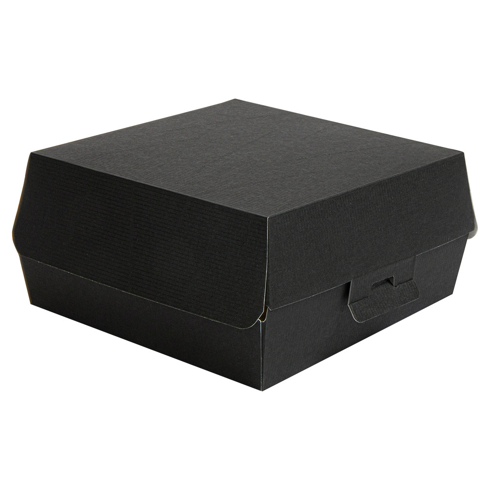 234.24-SCATOLE HAMBURGER 'THEPACK'  17,6x16,8x7,8 CM (XL WIDER) NERO CARTONE NANO-MICRO (50 u.)