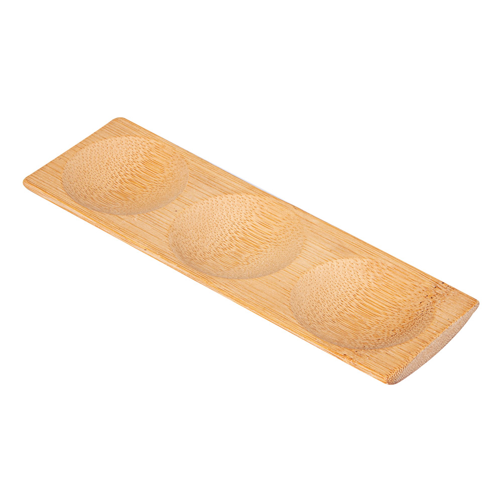 170.24-PIATTO TRIPLO 'BAMBOO'  18x5,5x1 CM NATURALE BAMBÙ (12 u.)