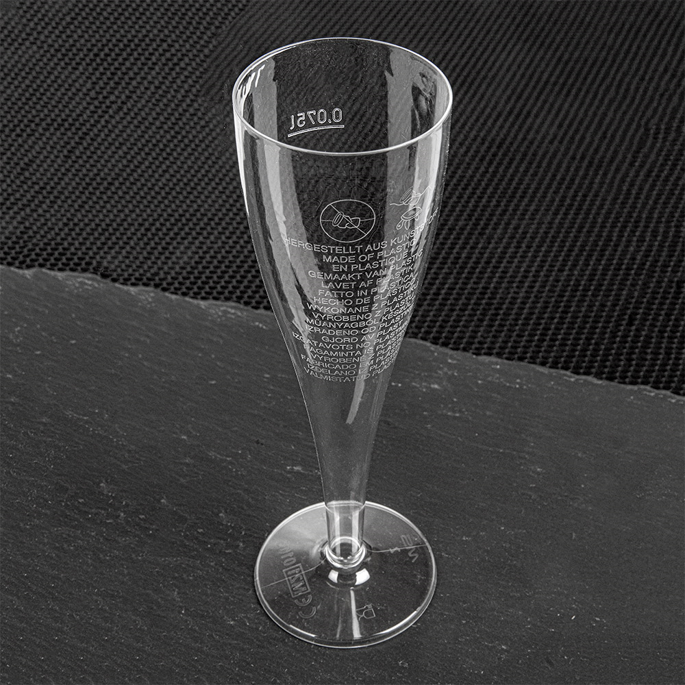 154.30-TAZZE INIETTATE "CAVA" 125 ML Ø 4,9x20 CM TRASPARENTE CRISTAL PS (10 u.)