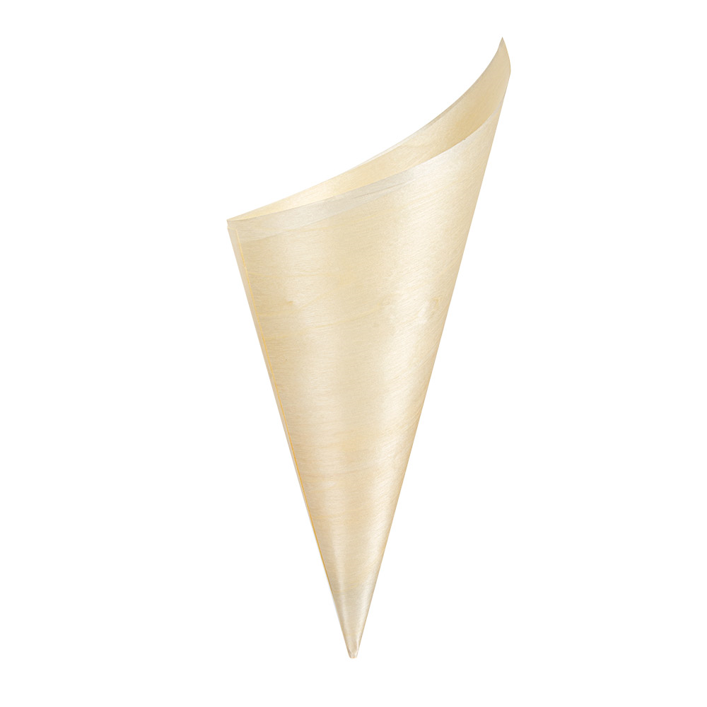 259.92-CONI IN FOGLIA DI PIOPPO 'WOOD'  24 CM NATURALE LEGNO (50 u.)