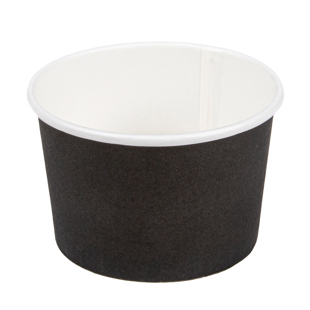226.53-COPPETTE GELATI 120 ML 210 + 18PE G/M2 Ø 7,7x4,7 CM NERO CARTONE (50 u.)
