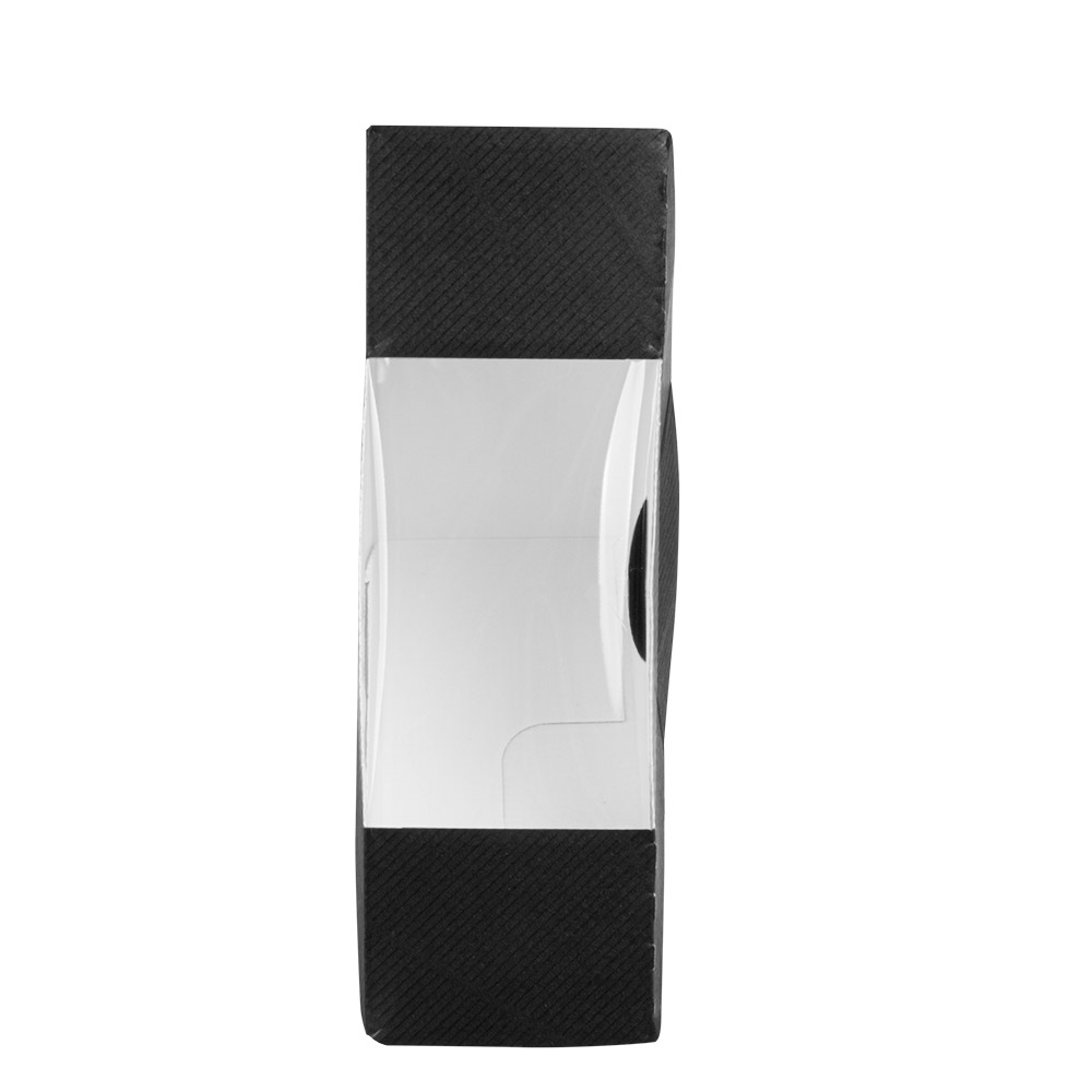 256.35-SCATOLE PER PANINI CON FINESTRA 'THEPACK'  12,4x12,4x5,5 CM NERO CARTONE NANO-MICRO + OPP (50 u.)