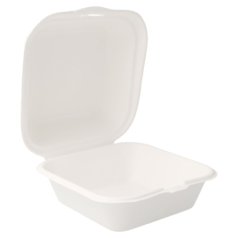 125.26-CONTENITORI HAMBURGER 'BIONIC' 450 ML 15,2x15x8,4 CM BIANCO BAGASSA (50 u.)