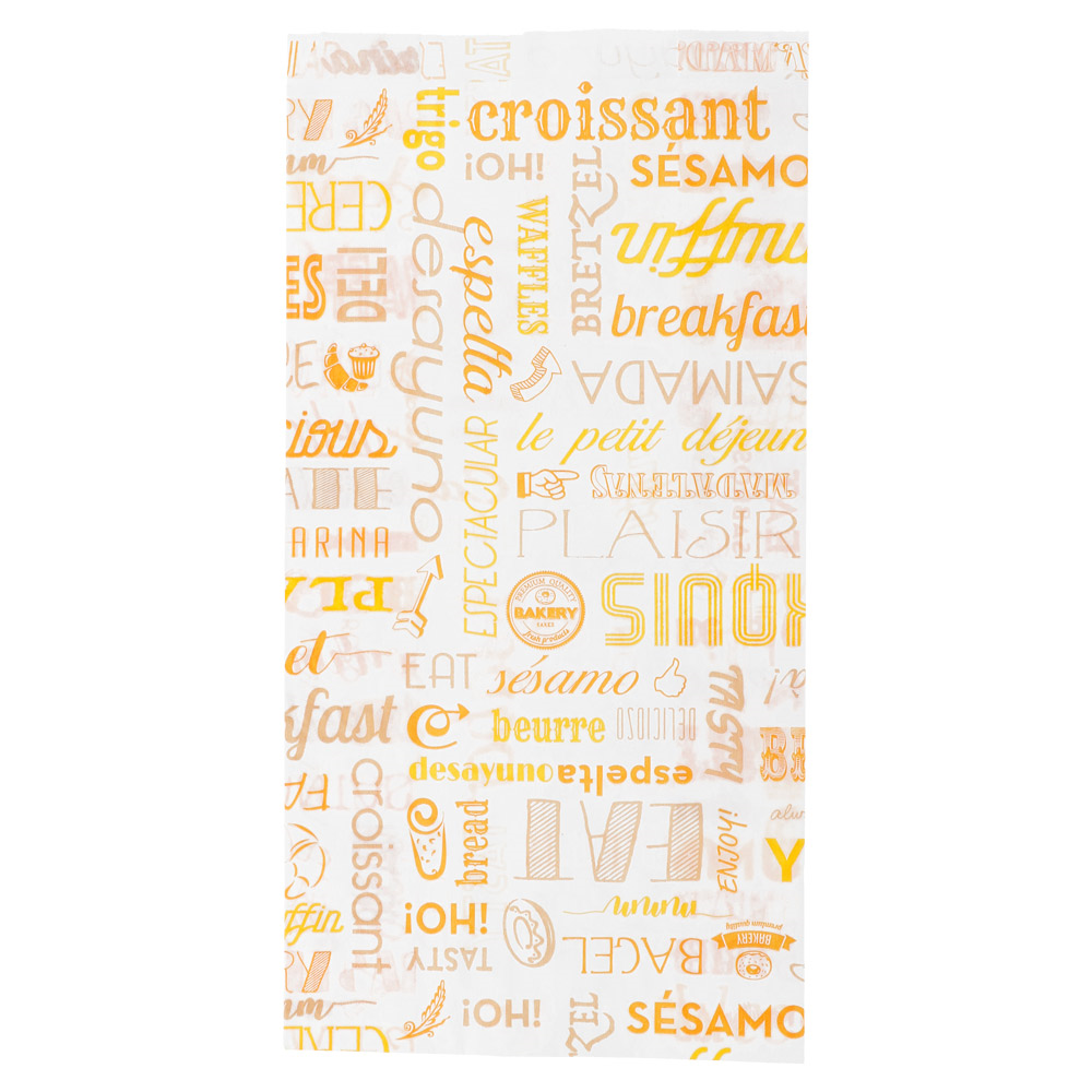 229.13-SACCHETTI CROISSANT ORANGE PAROLE 33 G/M2 14+7x26 CM BIANCO CELLULOSA (500 u.)