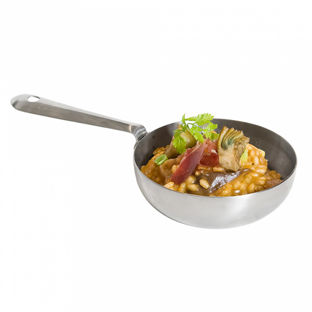 198.92-MINI PADELLA 'ARTINOX'  Ø 10x3 CM ARGENTO ACCIAIO INOX (1 u.)