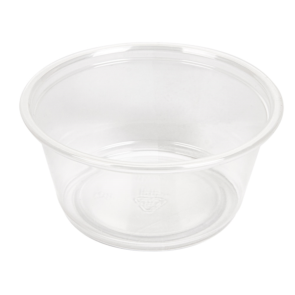 215.08-50 COPPETTE PICCOLE + 50 COPERCHI 100 ML Ø7,4x3,5 CM TRASPARENTE PP