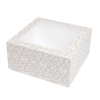 253.28-SCATOLE PER PASTICCERIA CON FINESTRA 'THEPACK' DECO  24x24x12 CM BIANCO CARTONE NANO-MICRO + OPP (50 u.)