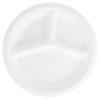 125.19-PIATTI 3 SCOMPARTI 'BIONIC'  Ø 26x2,6 CM BIANCO BAGASSA (50 u.)