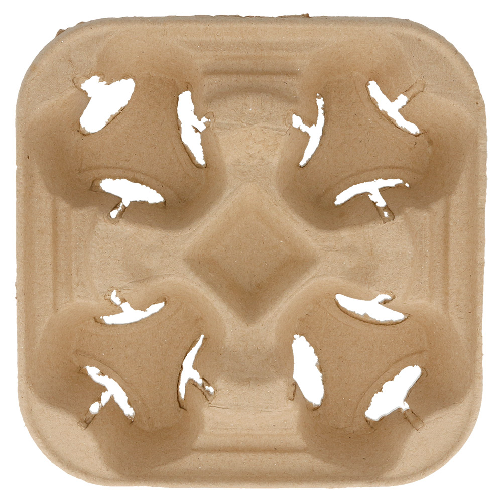 192.23-PORTABICCHIERI, 4 POSTI  22x22 CM NATURALE CARTONE (75 u.)