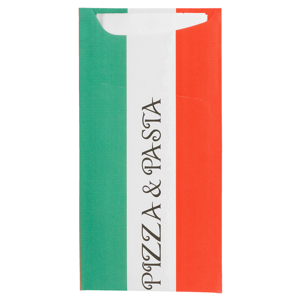 169.58-BUSTE PORTAPOSATE + TOVAGLIOLO 'JUST IN TIME OPEN' PIZZA & PASTA 90 + 10PE G/M2 11,2x22,5 CM BIANCO CELLULOSA (100 u.)