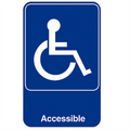 182.57-CARTELLO AUTO-ADESIVE "ACCESSIBILE"   15,3x23 CM BLU METACRILATO