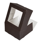 269.60-SCATOLE PER PASTICCERIA CON FINESTRA 'THEPACK'  16x16x8 CM CIOCCOLATO CARTONE NANO-MICRO + OPP (50 u.)