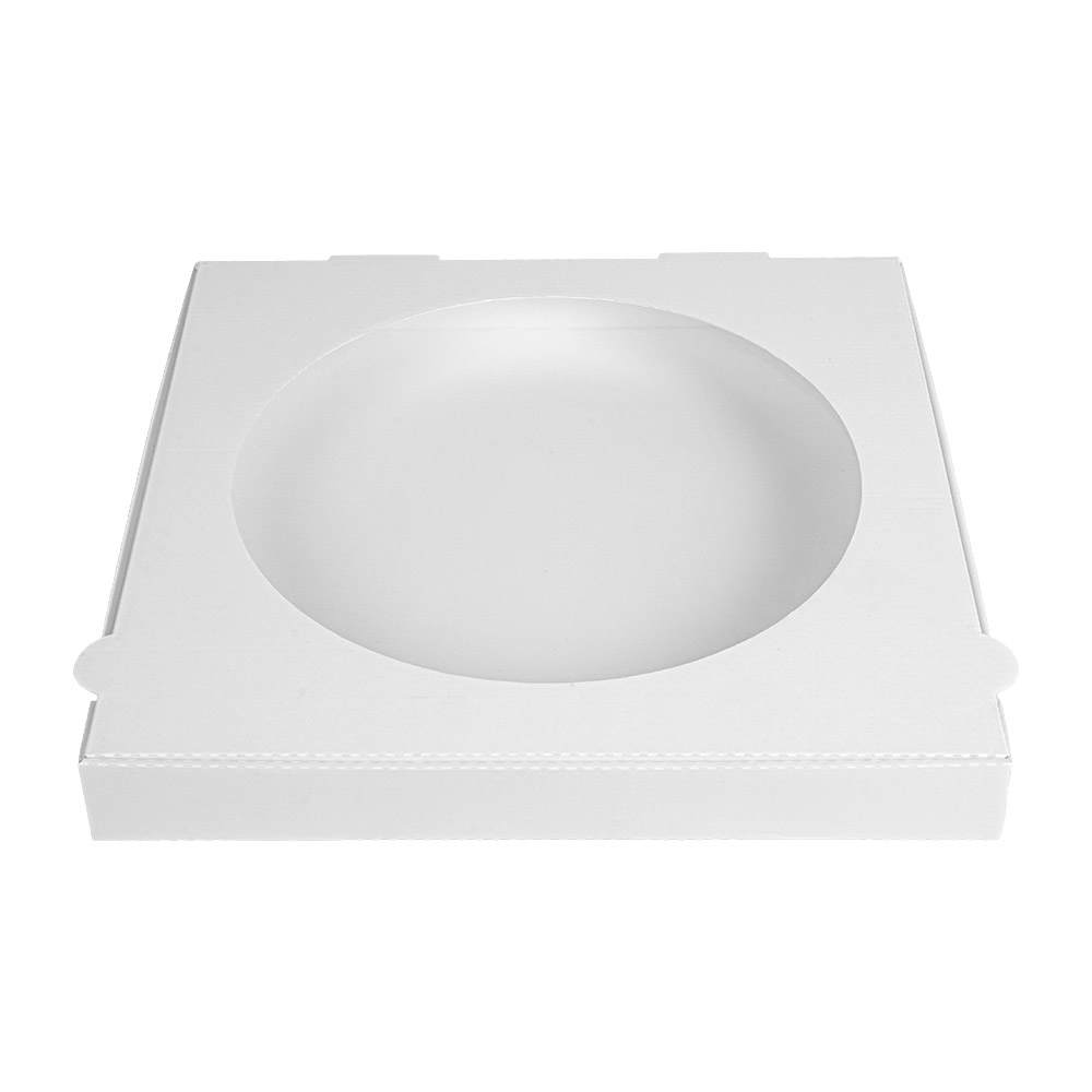 275.93-SCATOLE PER PIZZA CON FINESTRA 'THEPACK'  32x32x3,8 CM BIANCO CARTONE NANO-MICRO + OPP (100 u.)