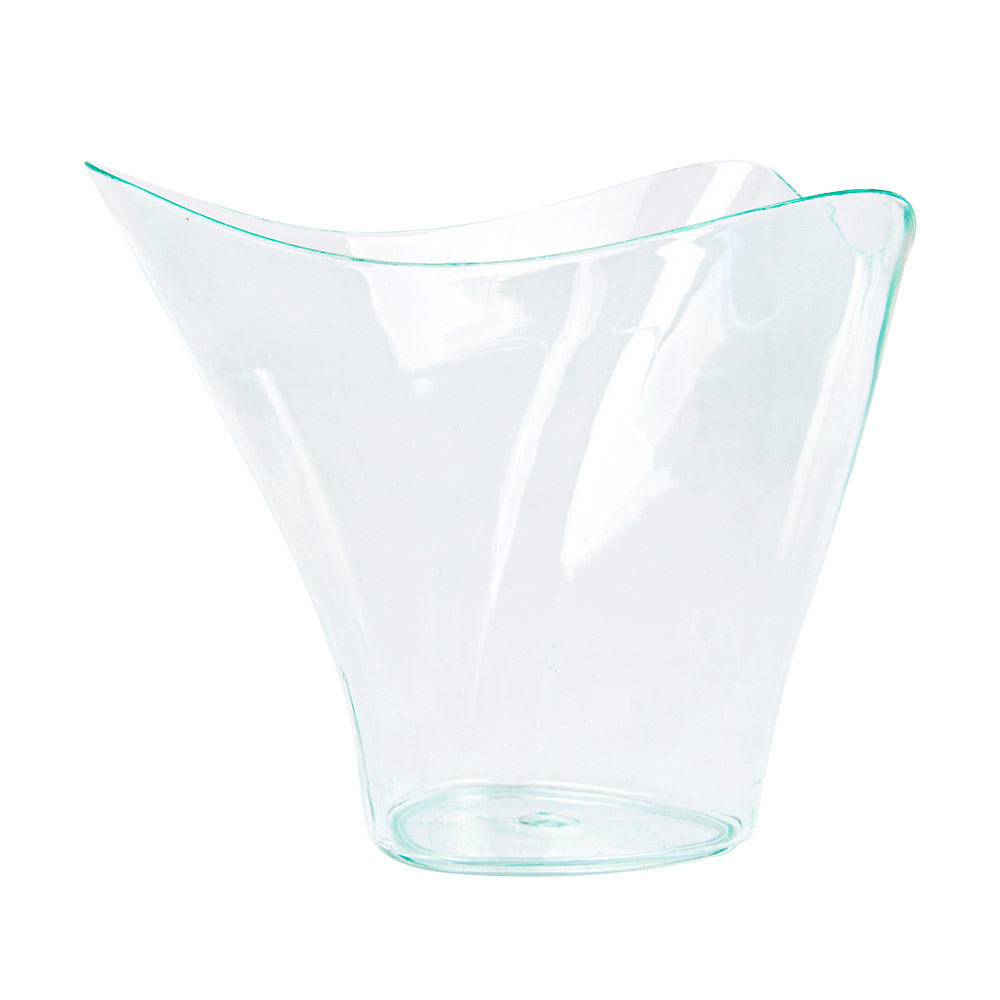 170.77-CONTENITORI APERITIVO TRIANGOLO  100 ML 7,7x7,4x6,3 CM VERDE ACQUA PS (24 u.)