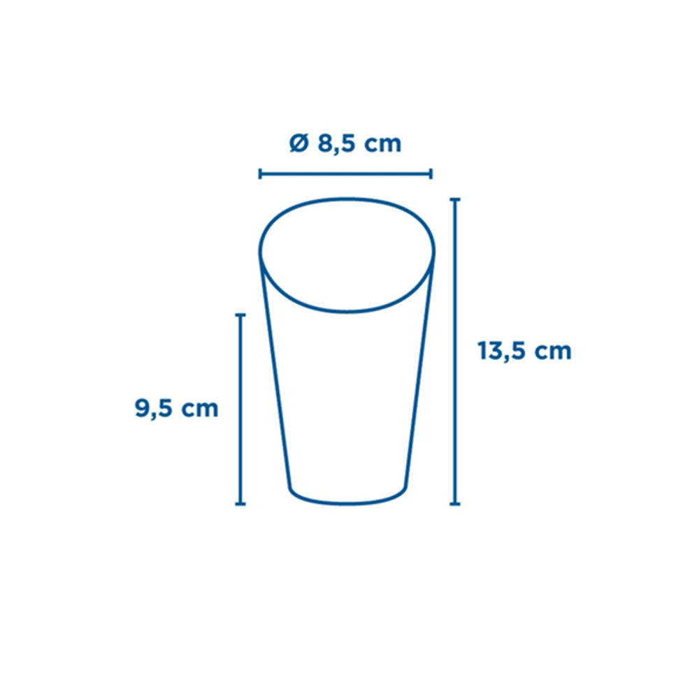 229.59-BICCHIERE PER FRITTI APERTO PAROLE 16 OZ - 480 ML 220 + 18PE G/M2 Ø8,5x13,5 CM BIANCO CARTONE (50 u.)