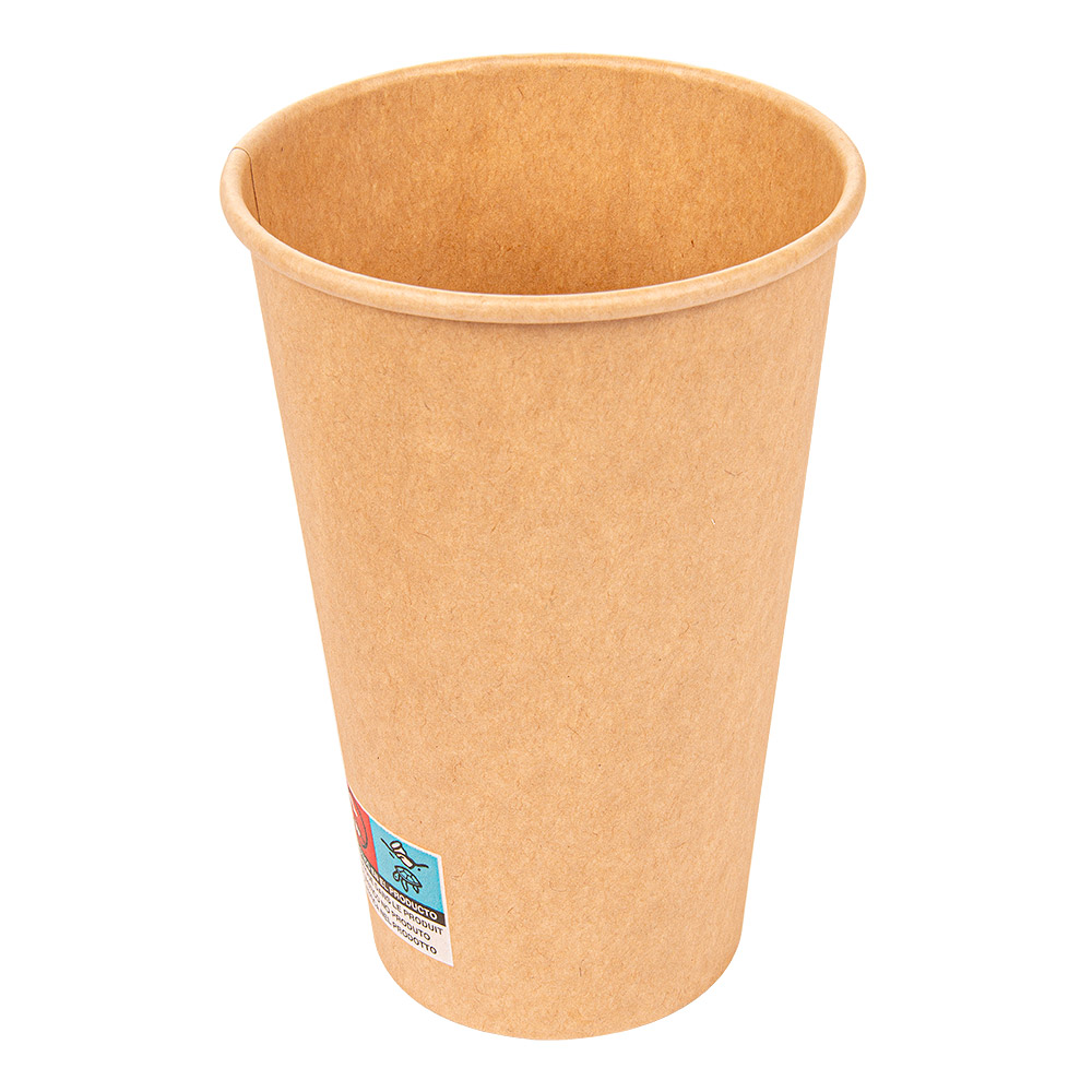 233.02-BICCHIERI BEVANDE CALDE 1 PARETE  480 ML - 16 oz 300 + 18 PE G/M2 Ø9/6x13,2 CM MARRONE CARTONE (50 u.)