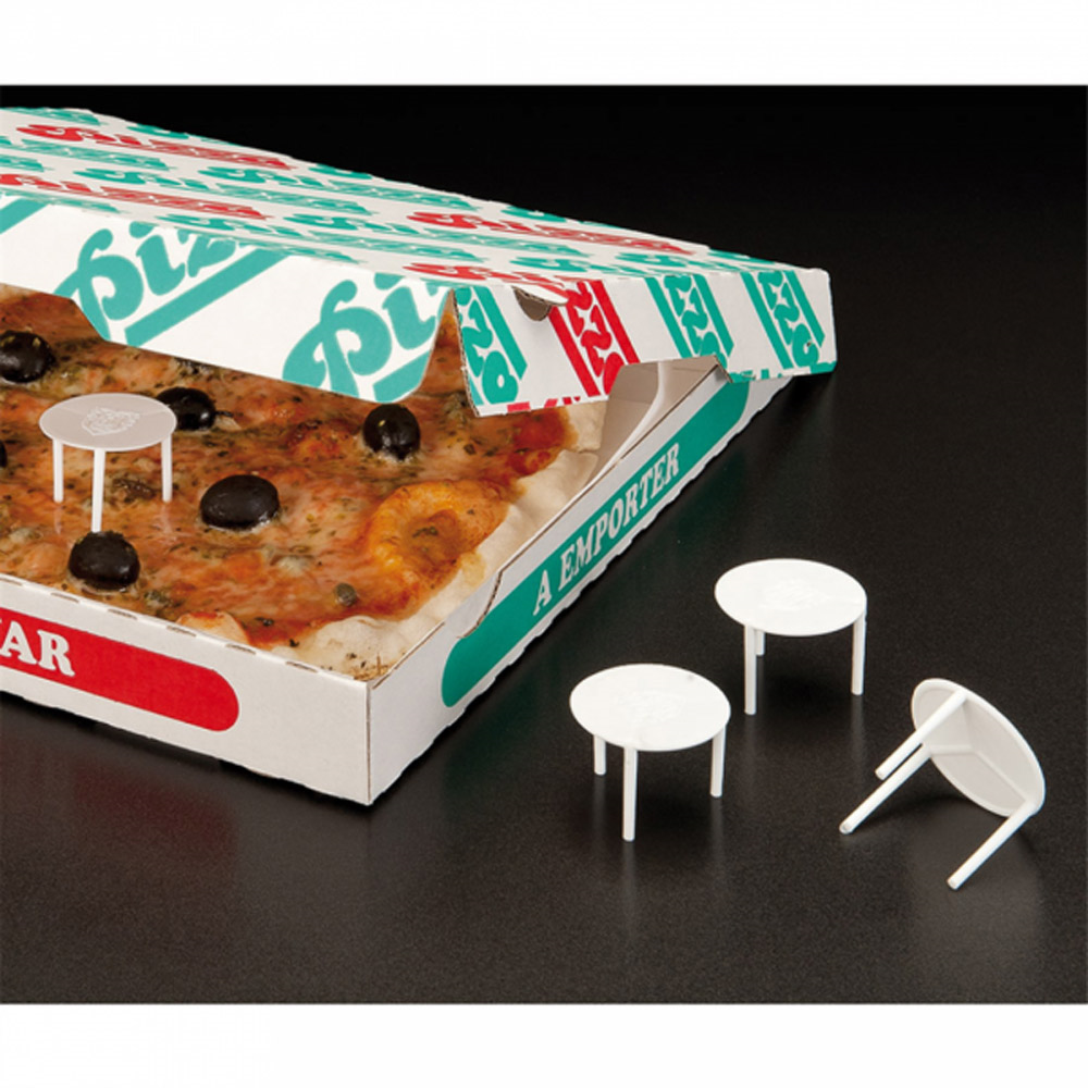148.46-DISTANZIATORE PER PIZZA   Ø 4,5x3 CM BIANCO PP (250 u.)