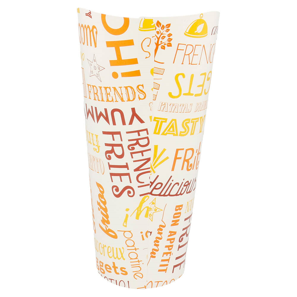 229.60-BICCHIERE PER FRITTI APERTO PAROLE 22 OZ - 660 ML 250 + 18PE G/M2 Ø8,5x18 CM BIANCO CARTONE (50 u.)
