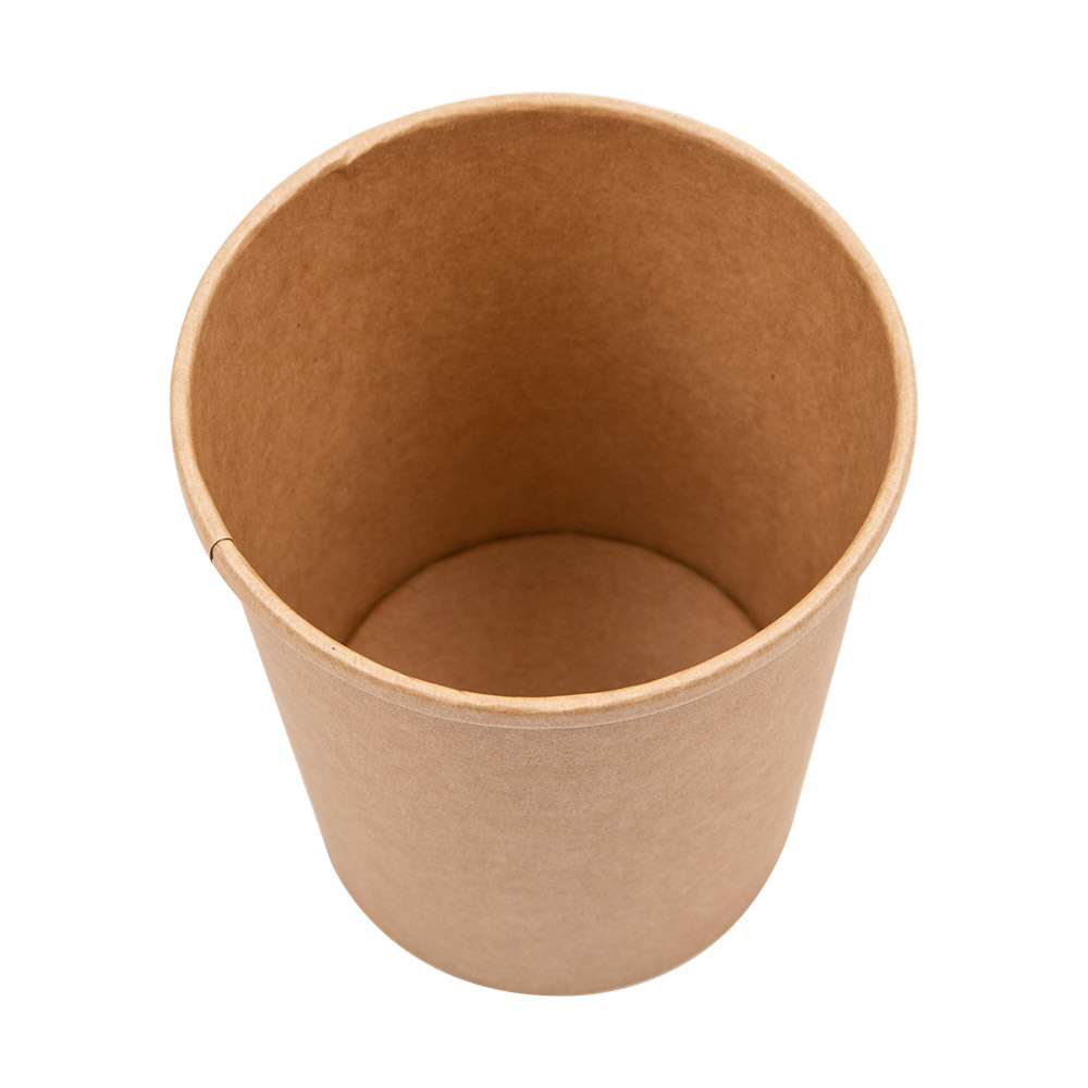226.50-CONTENITORI CON COPERCHI 960 ML - 32 oz 330 + 18 PE G/M2 Ø11,7/9x13,5 CM NATURALE KRAFT (25 u.)