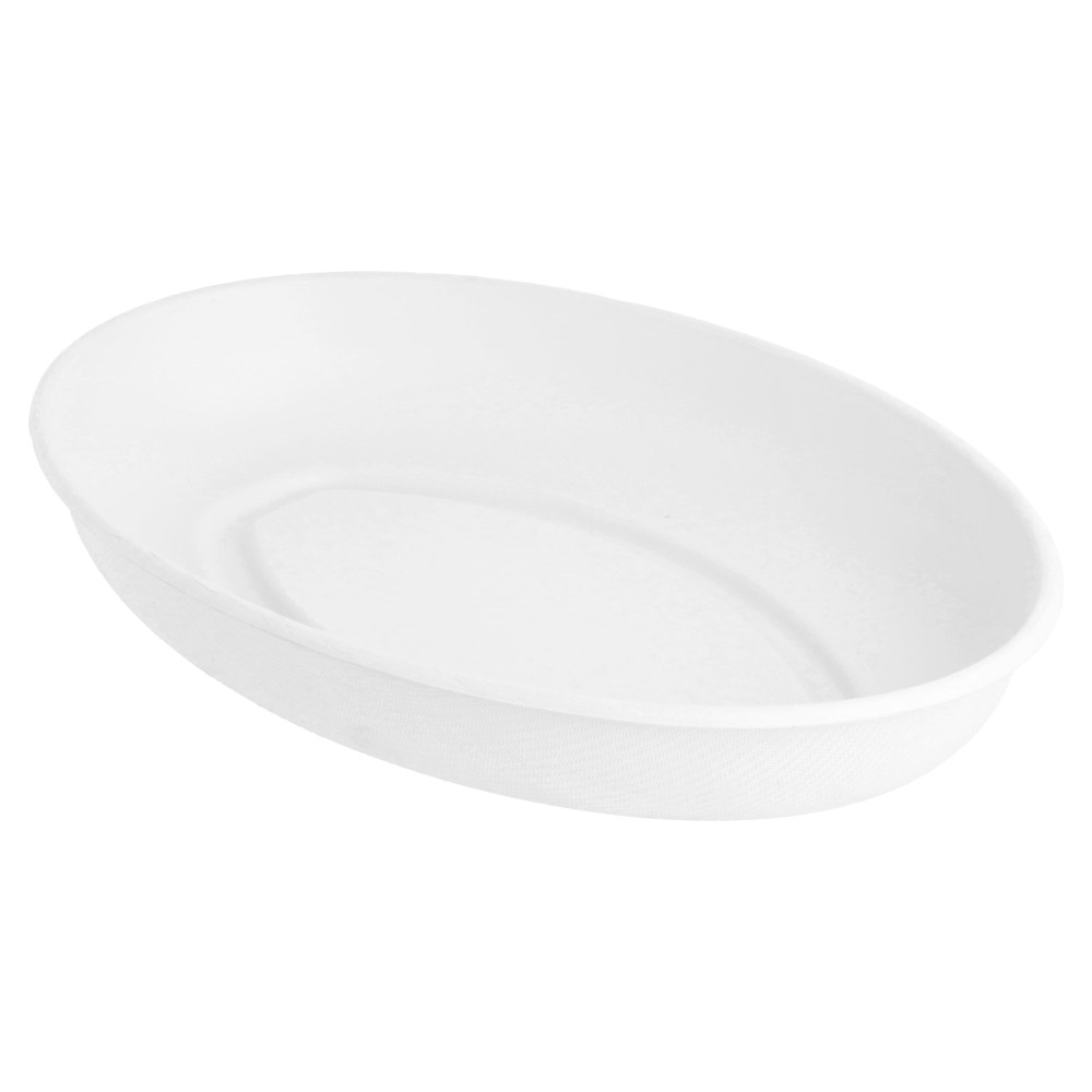 215.99-PIATTI OVALI 'BIONIC'  23,6x16,9x4 CM BIANCO BAGASSA (50 u.)