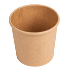 279.29-CONTENITORI CON COPERCHI 360 ML - 12 oz 300 + 18 PE G/M2 Ø 9/7,3x8,6 CM NATURALE KRAFT (25 u.)