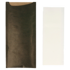 223.20-BUSTE POSATE + TOV. AIRLAID BIANCA 'JUST IN TIME OPEN'  80 + 10 PE G/M2 8,5x19,5 CM NERO KRAFT A COSTINE (250 u.)