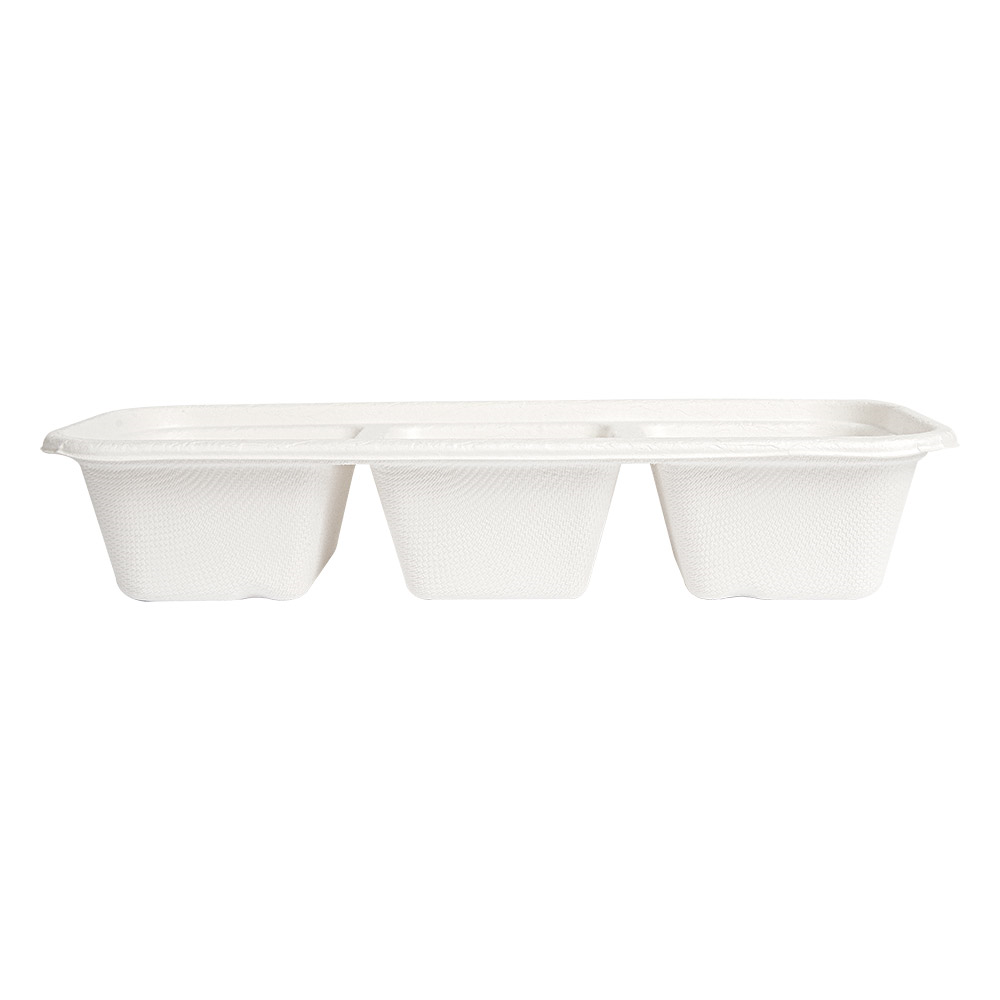 257.53-VASSOI 3 SCOMPARTI 'BIONIC' 500 ML 22,5x9,6x4,3 CM BIANCO BAGASSA (50 u.)