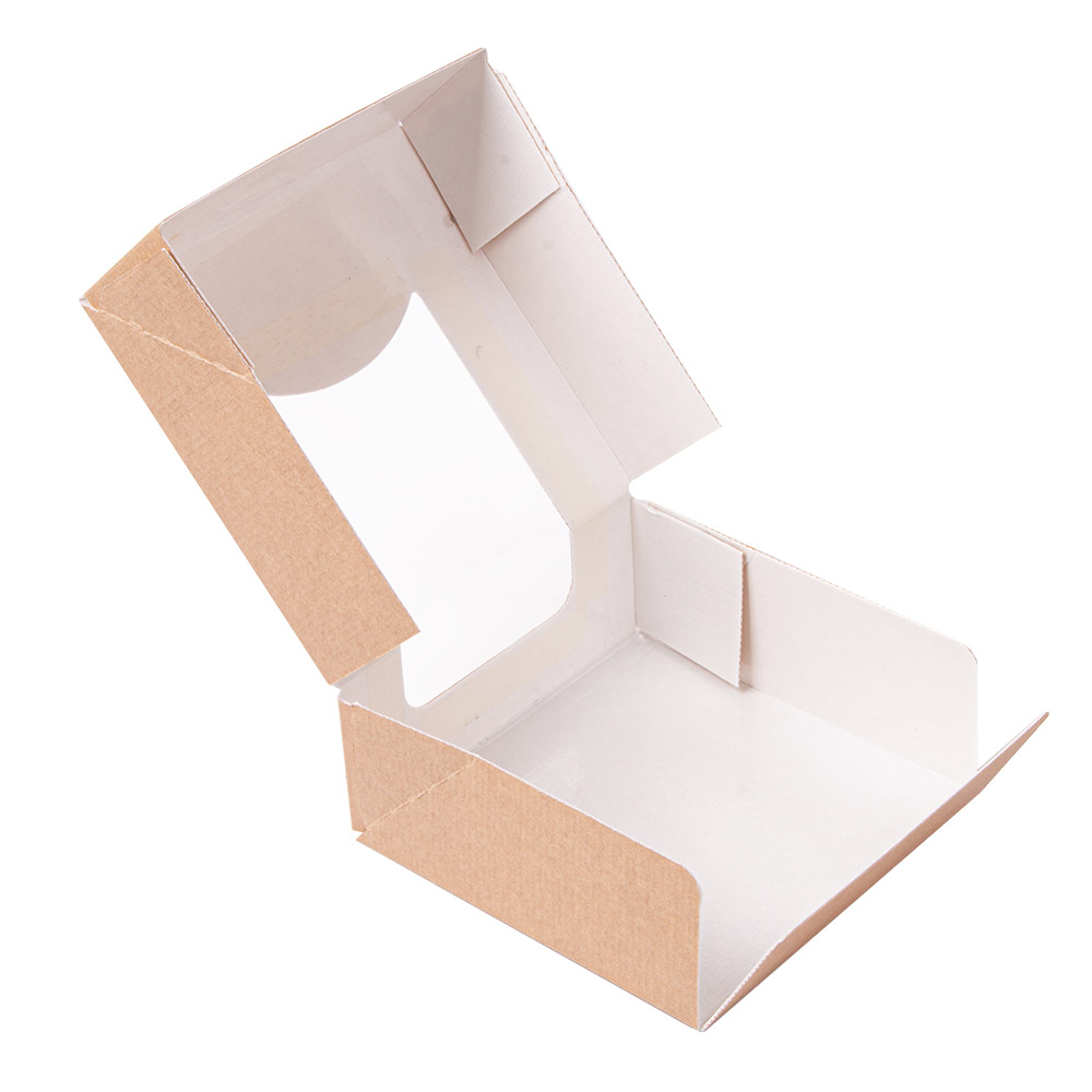 253.36-CONTENITORI SUSHI+FINESTRA 'THEPACK'  10x10x4 CM MARRONE CARTONE NANO-MICRO + OPP (50 u.)