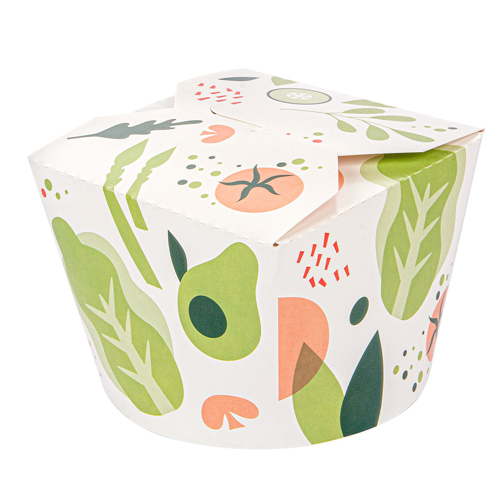 256.87-RICIPIENTI INSALATA SALAD 1000 ML 305 + 18 PE G/M2 Ø12,3x8,5 CM BIANCO CARTONE (50 u.)