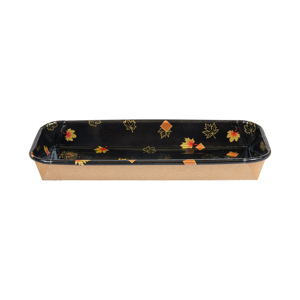 268.85-RECIPIENTI PER "SUSHI"  20PE + 280 +16PE G/M2 22,1x9,1x2,4 CM NERO KRAFT (50 u.)