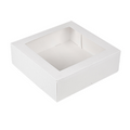 201.67-SCATOLE PER PASTICCERIA CON FINESTRA 'THEPACK'  23x23x7,5 CM BIANCO CARTONE NANO-MICRO + OPP (50 u.)