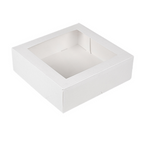 201.67-SCATOLE PER PASTICCERIA CON FINESTRA 'THEPACK'  23x23x7,5 CM BIANCO CARTONE NANO-MICRO + OPP (50 u.)