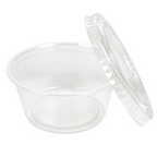 215.08-50 COPPETTE PICCOLE + 50 COPERCHI 100 ML Ø7,4x3,5 CM TRASPARENTE PP