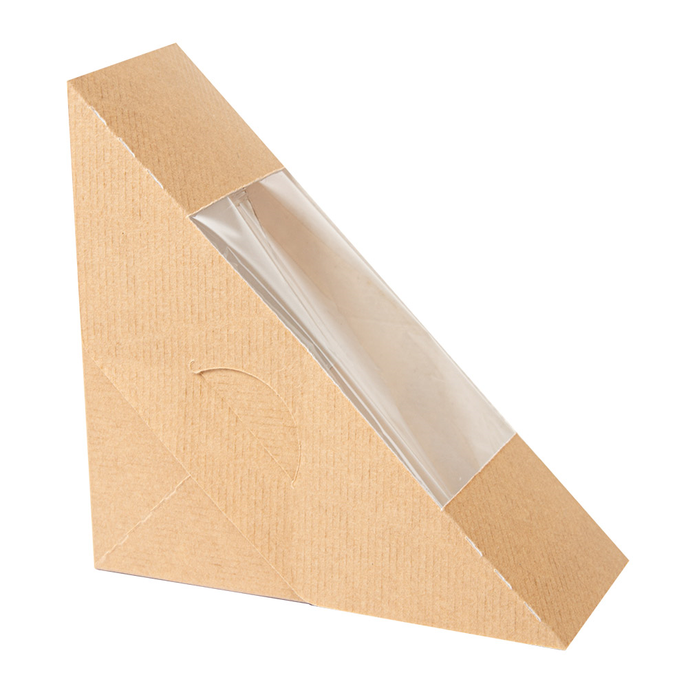 253.56-SCATOLE PER PANINI CON FINESTRA 'THEPACK'  12,4x12,4x5,5 CM NATURALE CARTONE NANO-MICRO + OPP (50 u.)