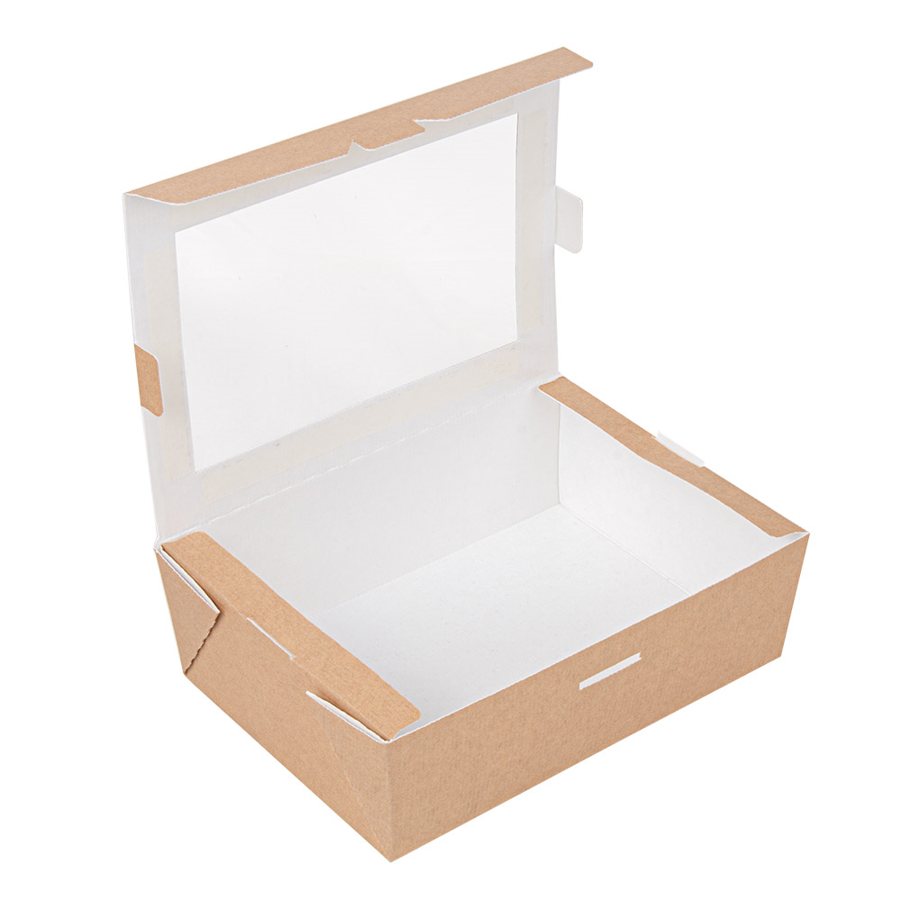 253.62-SCATOLE CON FINESTRA 'THEPACK' 1000 ML 12x17x5,5 CM NATURALE CARTONE NANO-MICRO + OPP (50 u.)