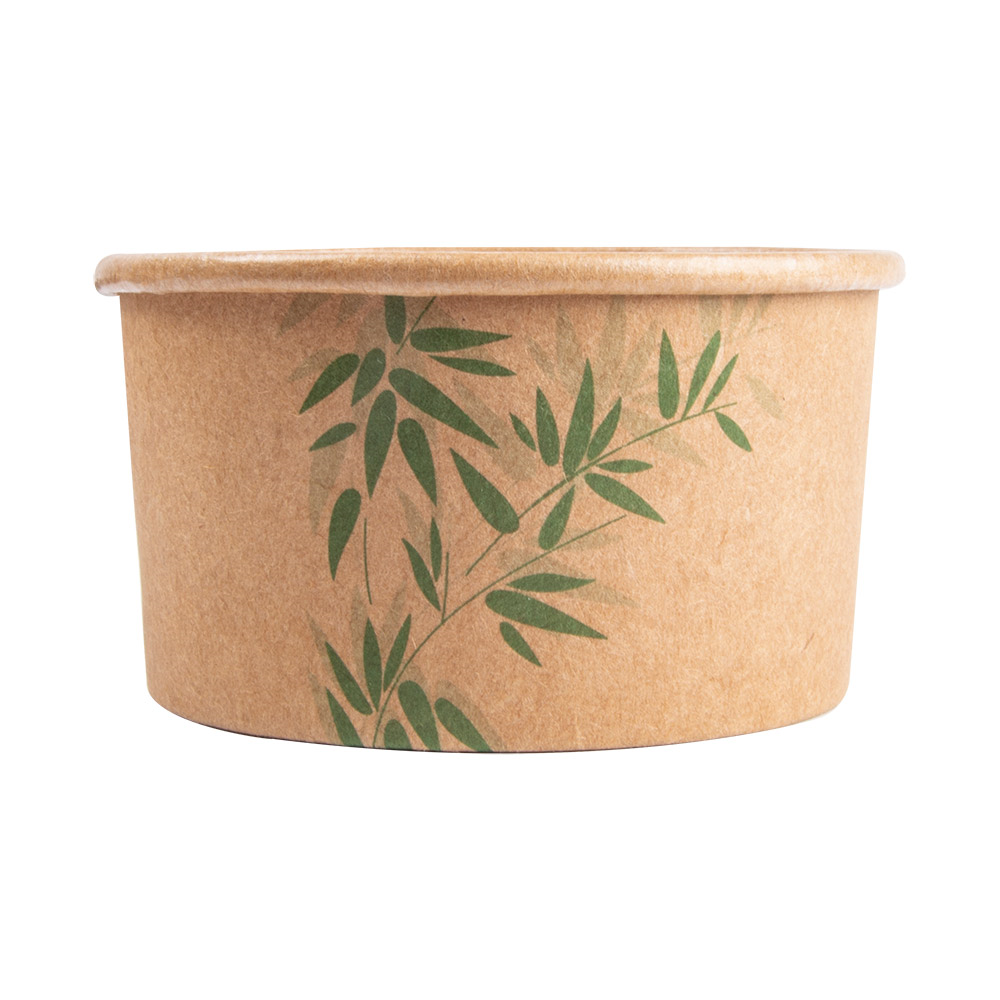217.57-COPPETTA GELATI 'FEEL GREEN' 90 ML 210 + 18 PE G/M2 Ø7,2x4 CM MARRONE CARTONE (50 u.)