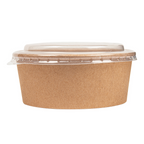 233.45-COMBO INSALATIERA + COPPERCHIO PET 750 ML - 25 oz 300 + 18 PE G/M2 Ø15/12,8x6 CM NATURALE KRAFT (25 u.)