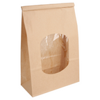228.72-SACCHETTI SOS CON CHIUSURA CON FINESTRA 2500 GR 60 G/M2 + 25µ OPP 15,5+7x24,2 CM NATURALE KRAFT (50 u.)