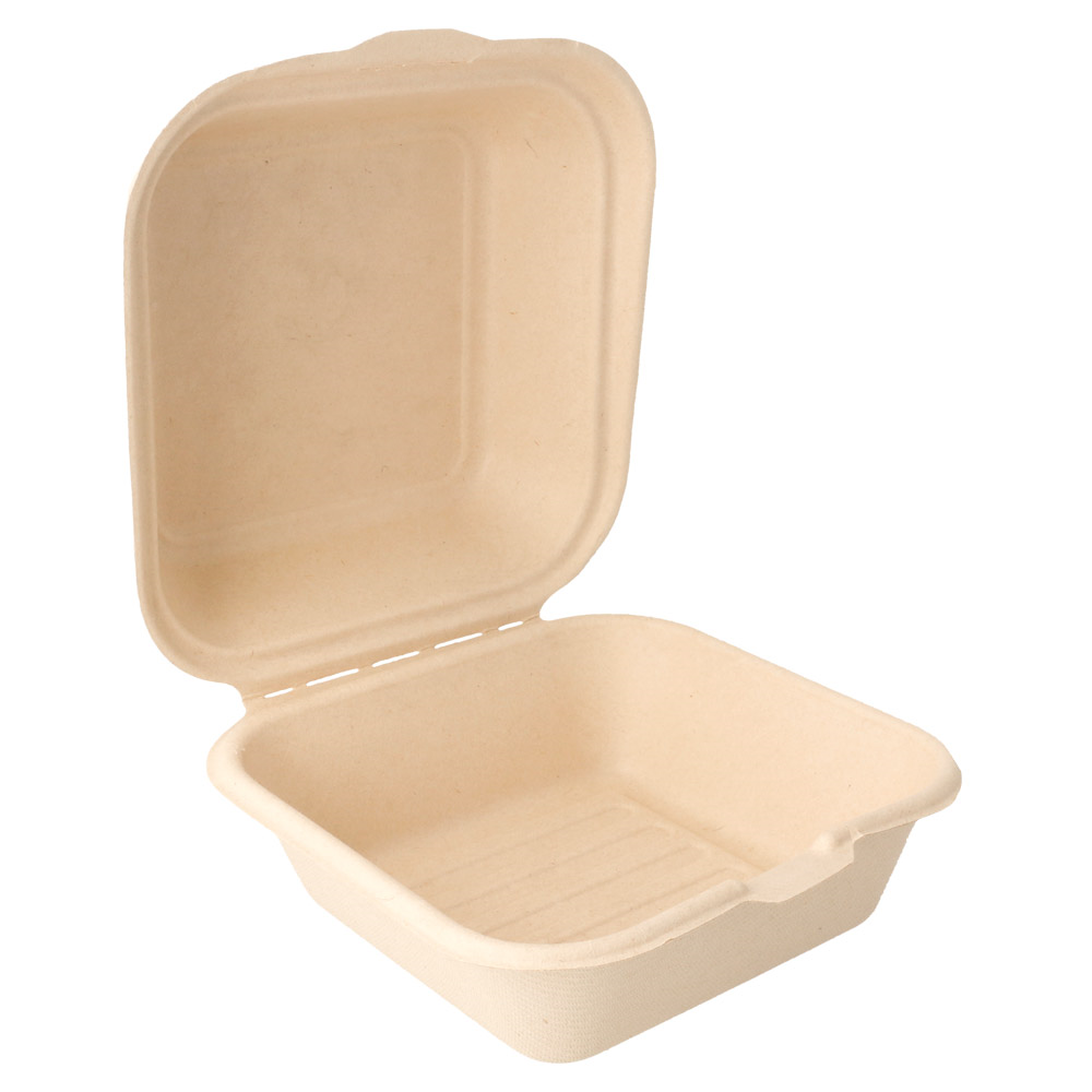 149.20-CONTENITORI HAMBURGER 'BIONIC' 450 ML 15,2x15x8,4 CM NATURALE BAGASSA (50 u.)