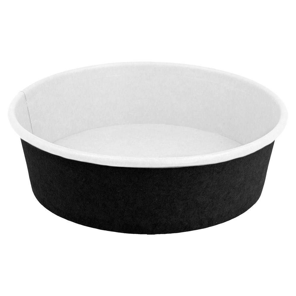 226.32-INSALATIERI 500 ML - 16,6 oz 300 + 18 PE G/M2 Ø15/12,8x4,5 CM NERO CARTONE (50 u.)