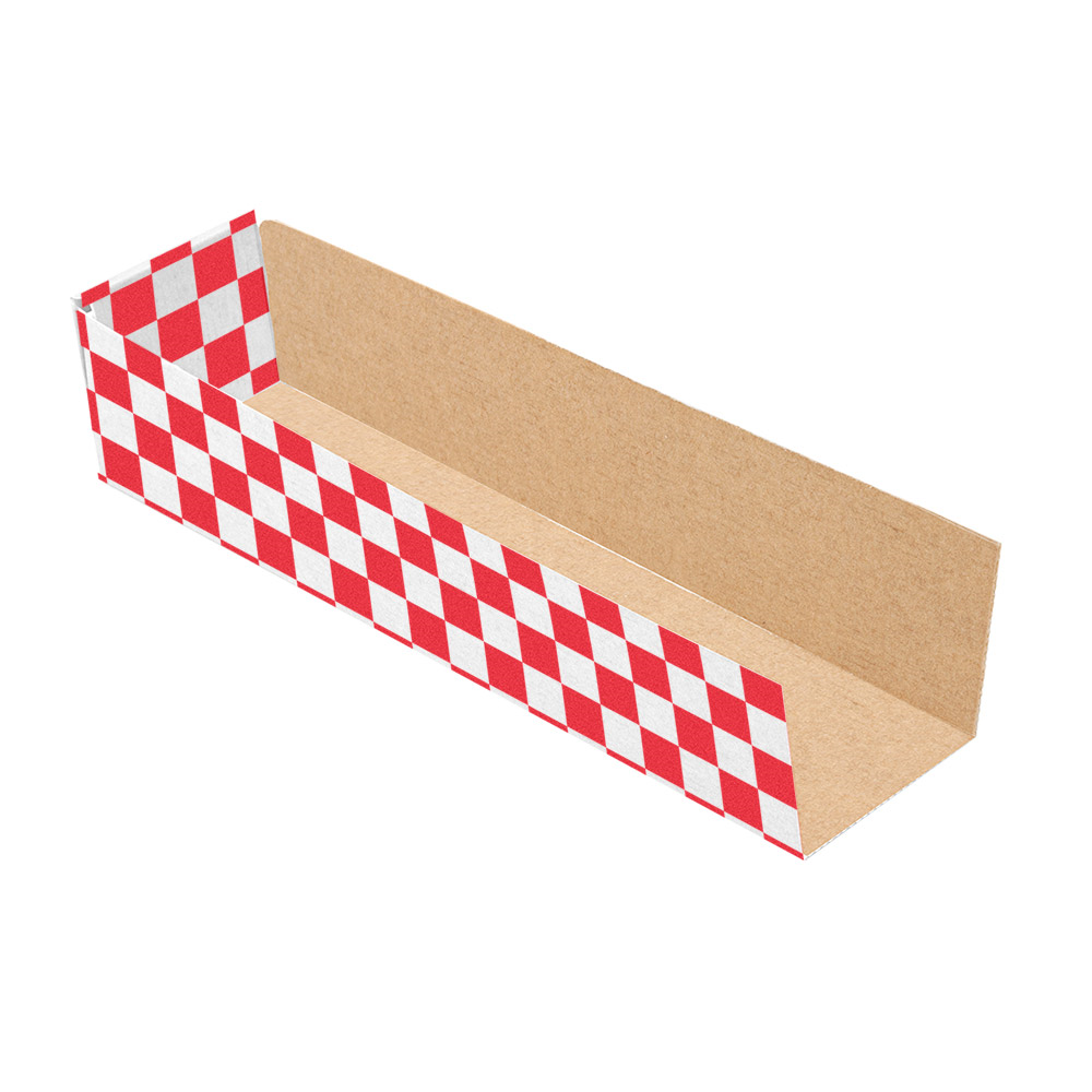 274.05-VASCHETTE HOT DOG 'THEPACK' RED FITIPALDI  4,7x18,2x4 CM ROSSO/NATURALE CARTONE NANO-MICRO (200 u.)