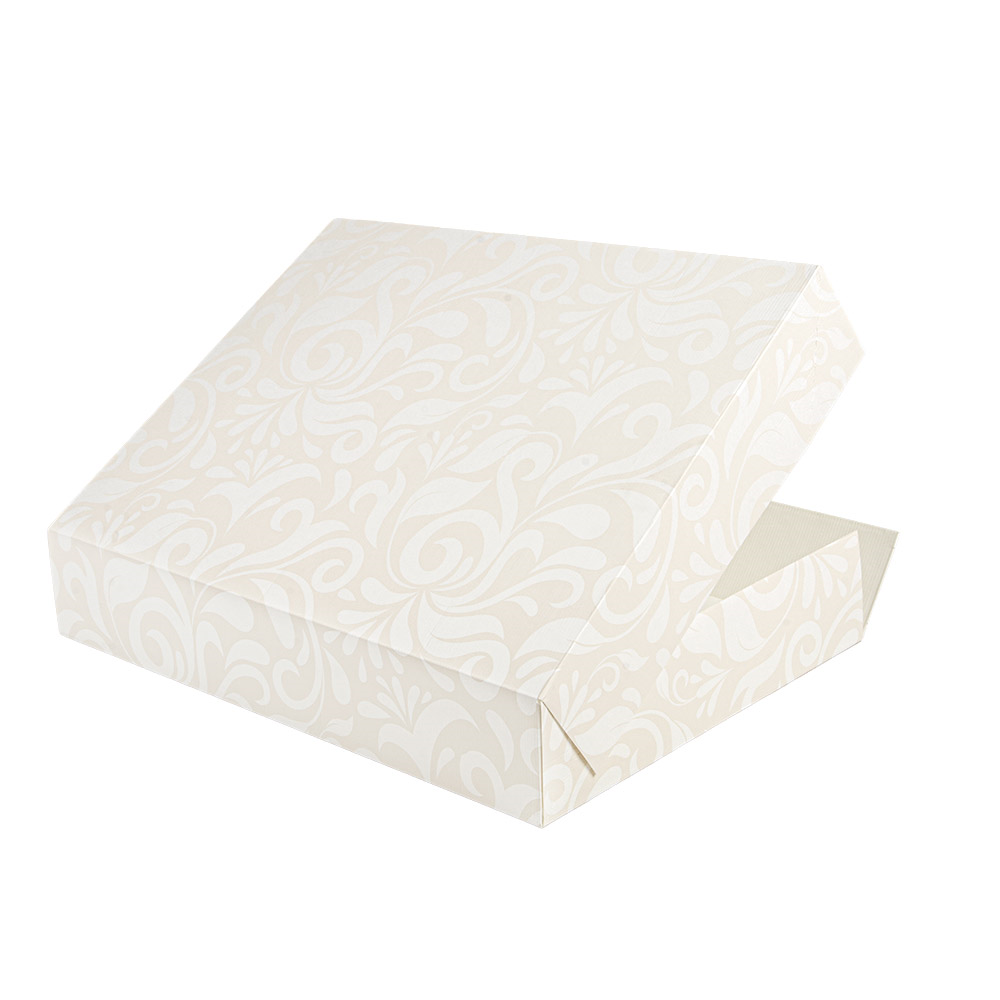 256.53-SCATOLE CATERING, PIANA 'THEPACK' DAMASCO  34x25x6 CM BIANCO CARTONE NANO-MICRO (50 u.)
