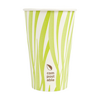 271.11-BICCHIERI BEVANDE FREDDE E CALDE 1 PARETE 'COMPOSTABLE GRASS' 480 ML - 16 oz 300 G/M2 Ø9/6x13,2 CM BIANCO CARTONE (50 u.)